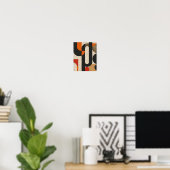 Abstracte bochten en hoeken: een midden-eeuwse mod poster (Thuiskantoor)