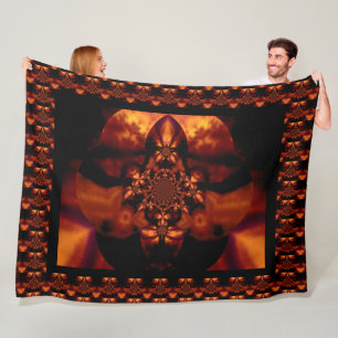 Abstracte Boheemse Vuurorchidee 1 Bloemenpatroon Fleece Deken