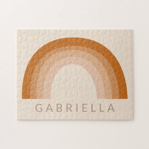 Abstracte Boho 70s Rainbow Terracotta Gepersonalis Legpuzzel