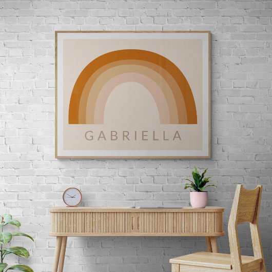 Abstracte Boho 70s Rainbow Terracotta Gepersonalis Poster