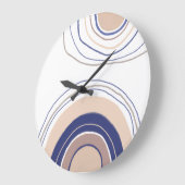 Abstracte Boho Arches - Blauw en beige Grote Klok (Hoek)