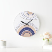 Abstracte Boho Arches - Blauw en beige Grote Klok (Huis)