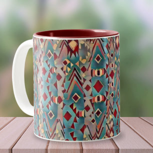 Abstracte Boho Aztec Tweekleurige Koffiemok