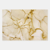 Abstracte Boho Beige Brown Alcohol Ink Art Inpakpapier Vel (Voorkant 2)