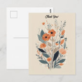 Abstracte Boho Bloem Dank Je Briefkaart (Voorkant / Achterkant)