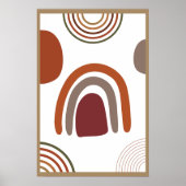 Abstracte Boho Geometric met bruin minimalistisch Poster (Voorkant)