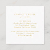 Abstracte Boho Gold Foil Cirkel Square Red Vierkante Visitekaartje (Achterkant)