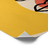 Abstracte Boho Green Red Beige Yellow Wall Art Poster (Hoek)