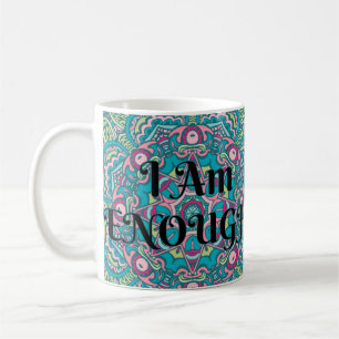 Abstracte Boho Mandala Ik ben genoeg bevestigend Koffiemok