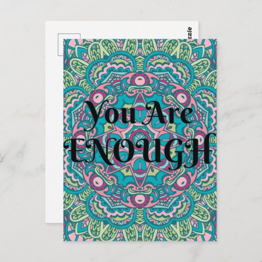 Abstracte Boho Mandala U bent voldoende bevalling Briefkaart (Voorkant / Achterkant)