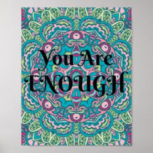 Abstracte Boho Mandala U bent voldoende bevalling Poster