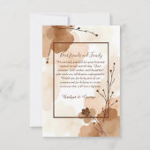 abstracte boho minimalistische bruiloft bedankkaart (Achterkant)
