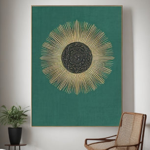 Abstracte Boho Minimalistische Geometrische Sun Wa Poster