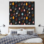Abstracte Boho regendruppels, tribal doodle. Canvas Afdruk (Insitu (Slaapkamer))