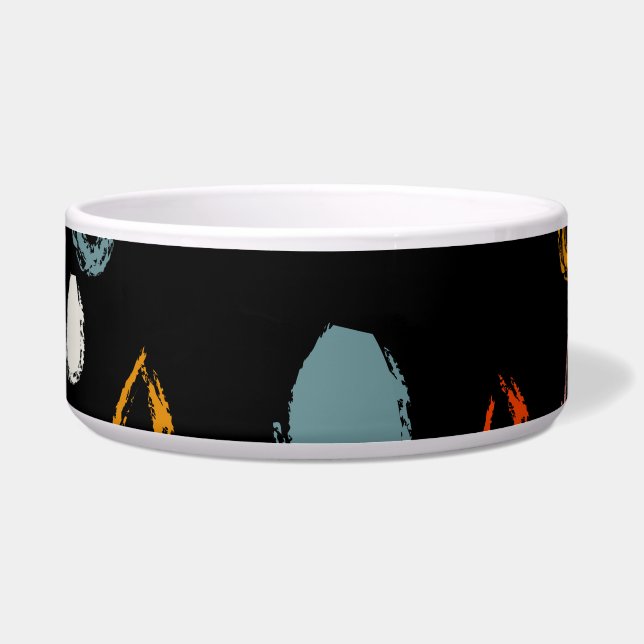 Abstracte Boho regendruppels, tribal doodle. Voerbakje (Voorkant)