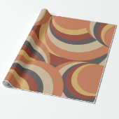 Abstracte Boho Retro Wavy Lines Cadeaupapier (Uitgerold)