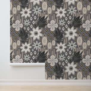 Abstracte Boho Shapes Doodles Behang