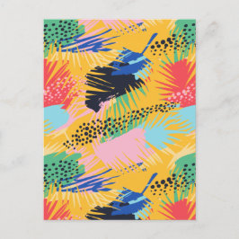 Abstracte Boho Tropical Palm Leaves Feestdagenkaart