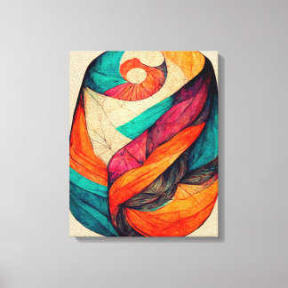 Abstracte Boho-vormschilderkunst met canvas schild Afdruk