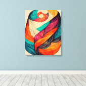 Abstracte Boho-vormschilderkunst met canvas schild Afdruk (Insitu (Houten vloer))