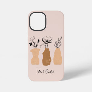 Abstracte Boho Women Illustration , Earthy Tones iPhone 12 Mini Hoesje