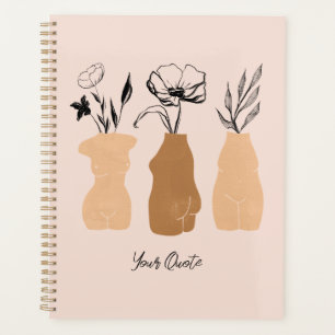 Abstracte Boho Women Illustration , Earthy Tones Planner