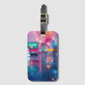 Abstracte Bokeh Rain Bagagelabel (Voorkant (verticaal))