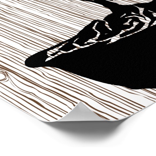 Abstracte Bonsai Tree Silhouette Originele Kunst Poster (Hoek)