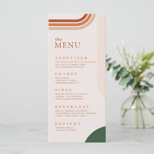 Abstracte boog beige menukaarten, Terracotta, Roes Menu