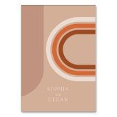 Abstracte boog beige tafel nummers kaart (Achterkant)