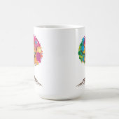 Abstracte boom met wortels en kleurrijke bladeren. magische mok (Midden)