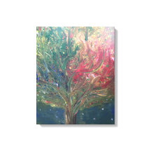 Abstracte boom middernacht op gespannen canvasprin