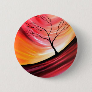 Abstracte boom - moderne kunst ronde button 5,7 cm