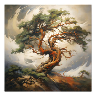 Abstracte boom Natuur symboliek Foto Afdruk