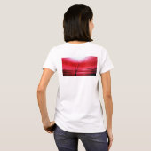 Abstracte Boom Rood Witte Legant Moderne Sjabloon T-shirt (Achterkant volledig)