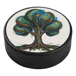 Abstracte boom speelse kunst hockey puck