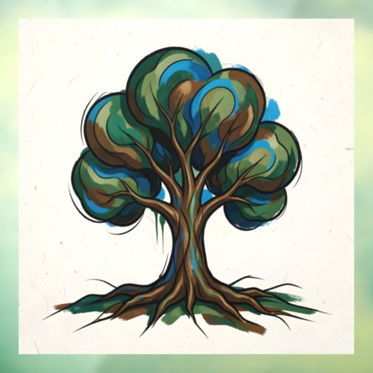 Abstracte boom speelse kunst raamsticker (Vel 3)