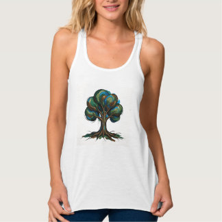 Abstracte boom speelse kunst tanktop