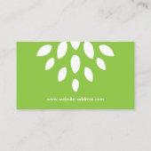 Abstracte boombladeren Motief in Groen/Wit Visitekaartje (Achterkant)