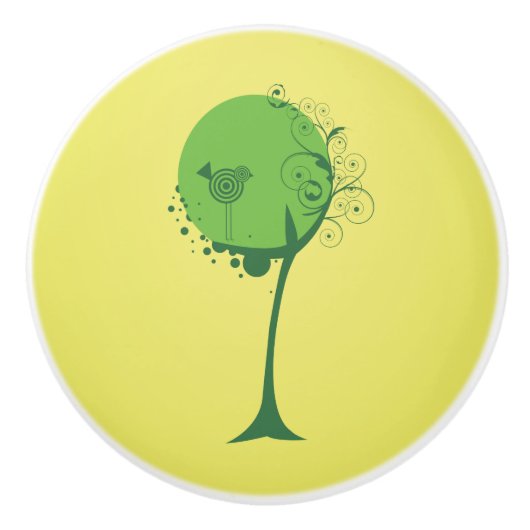 Abstracte boomkeramische knop (Voorkant)