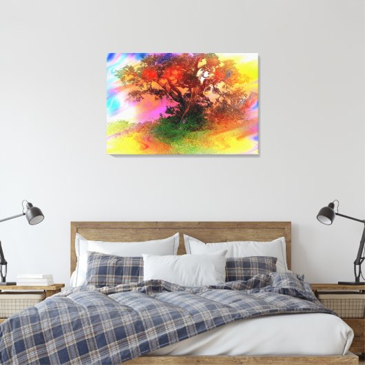 Abstracte boomschilderkunst canvas afdruk (Insitu (Slaapkamer))