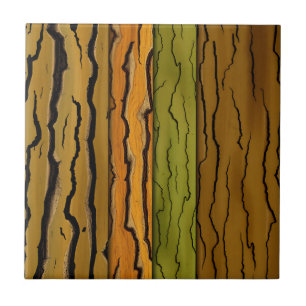 Abstracte boomschorspatronen met aardse bruinen tegeltje