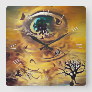 Abstracte boomsoep vierkante klok