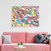 Abstracte Borsteltekens Kleurrijke Canvasdruk Canvas Afdruk (Insitu (Woonkamer))