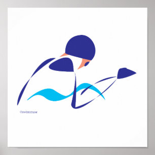 Abstracte borstslag 1 poster