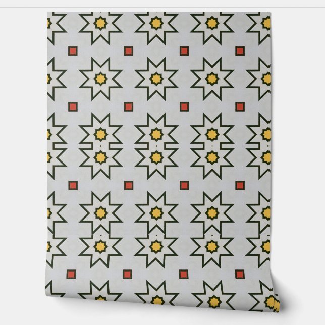 abstracte bossen en boomkunst behang (Afrollen)