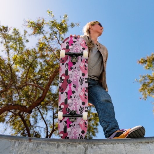Abstracte Botanische Afbeeldingen Skateboard (Buiten 1)