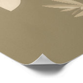 Abstracte botanische beige bloemen poster (Hoek)