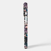 Abstracte Botanische Boho Patroon Roze Blauw Zwart Case-Mate iPhone Case (Achterkant / Links)