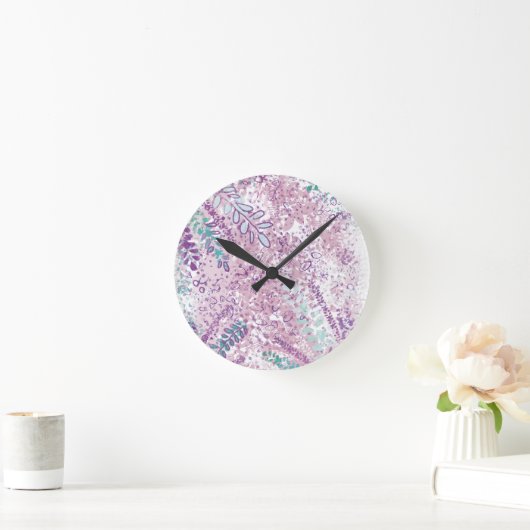 abstracte botanische ronde klok (Huis)